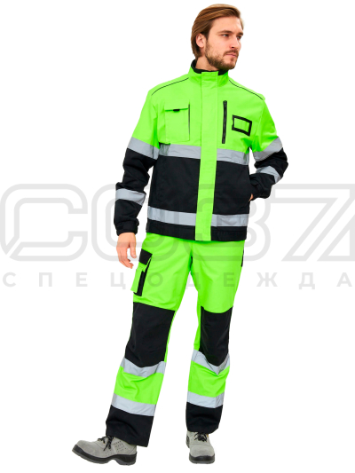 Костюм-рабочий-Индикатор-PS-2-с-СОП-цв.жёлтый-чёрный-тк.смесовая-(куртка+пк)-1