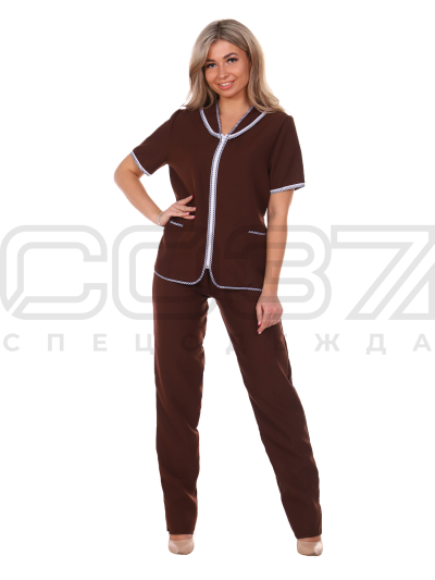 Костюм женский АР15 цв.коричневый тк.габардин-1