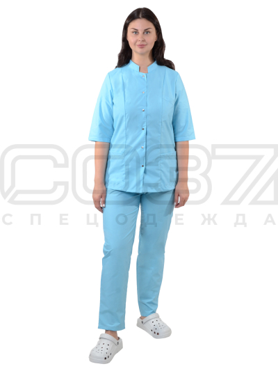 Костюм женский АР404 цв.голубой тк.тиси (2)